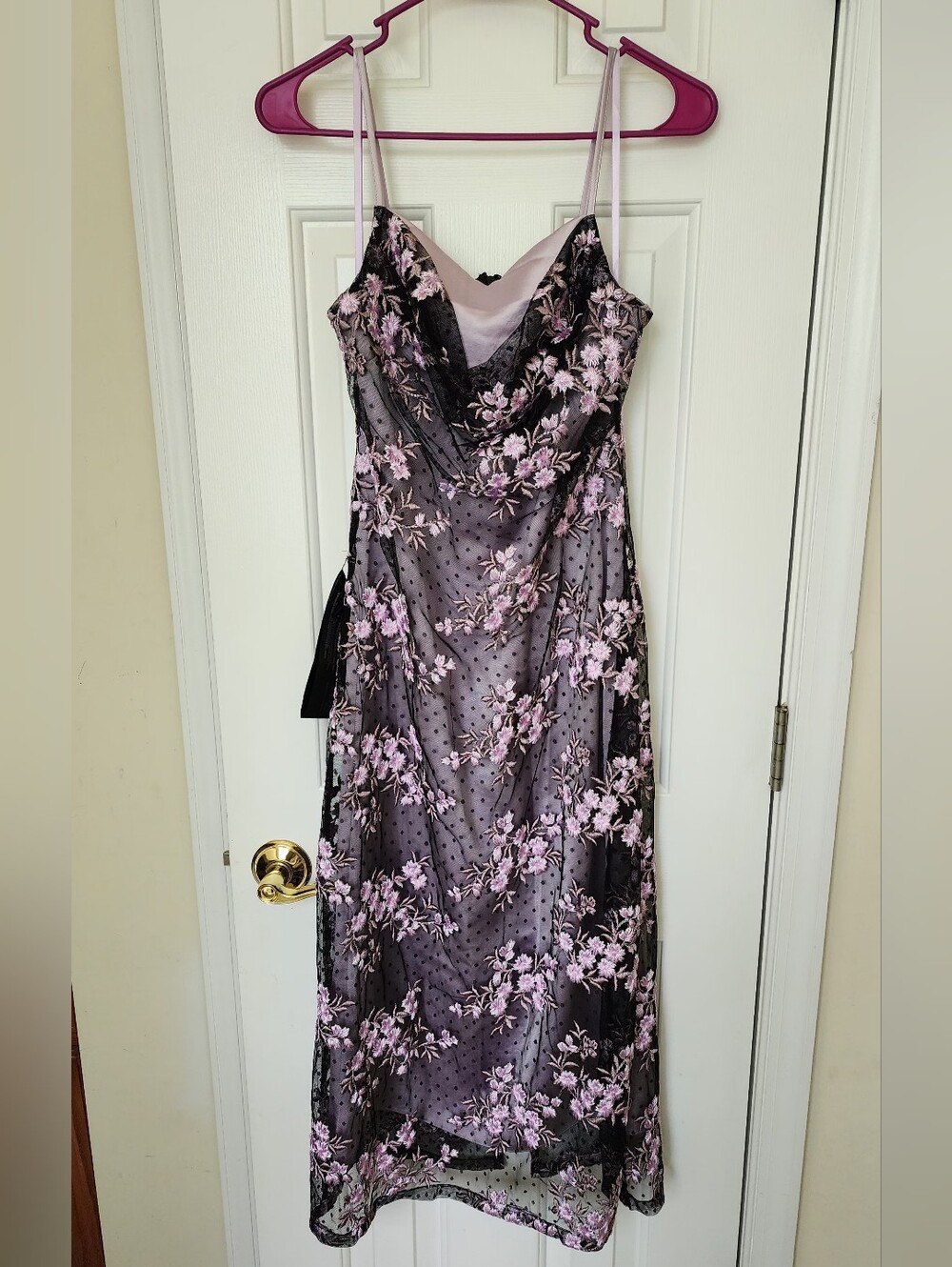 BCBG MAX AZRIA Women's Lavender Pink Floral Slip Dress